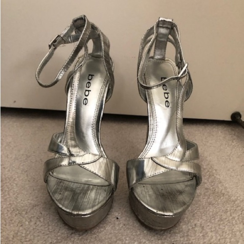 Bebe Silver Heels